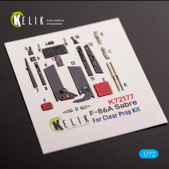 F-86A Sabre - interior 3D decals for ClearProp kit - Kelik K72177