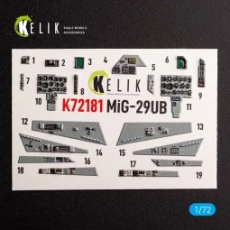 MiG-29UB - interior 3D decals for IBG models kit - Kelik K72181