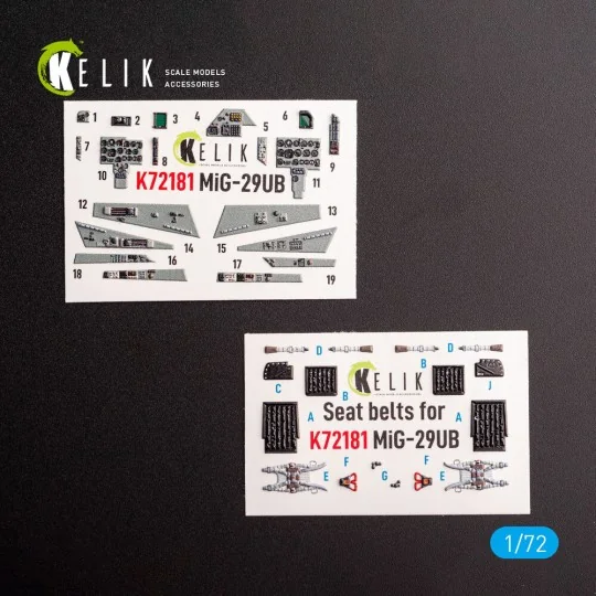 MiG-29UB - interior 3D decals for IBG models kit, 1/72 - Kelik K72181