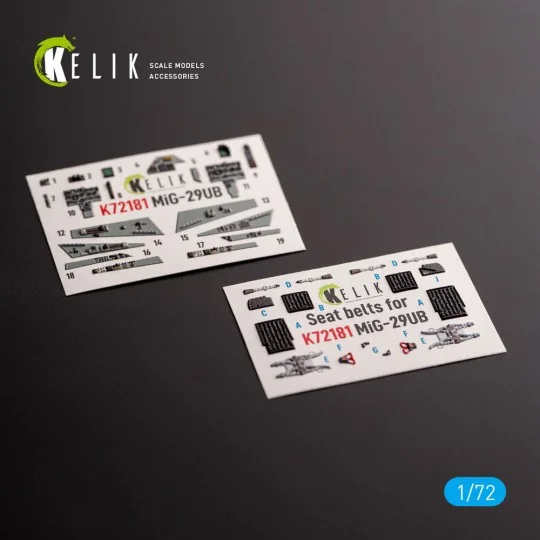 MiG-29UB - interior 3D decals for IBG models kit, 1/72 - Kelik K72181