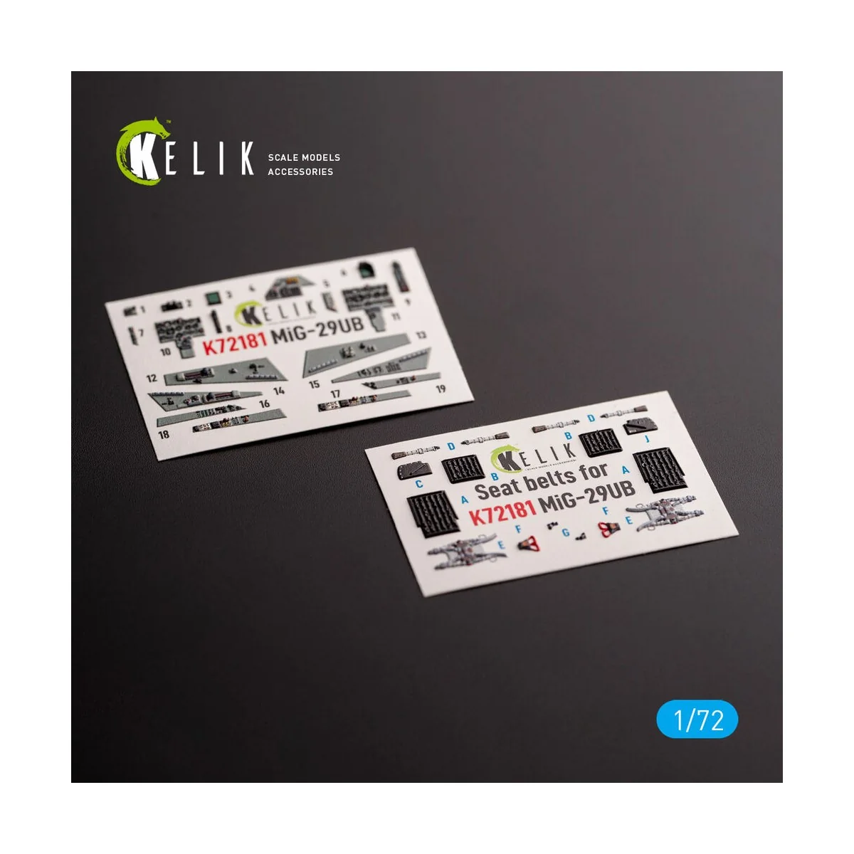 MiG-29UB - interior 3D decals for IBG models kit, 1/72 - Kelik K72181