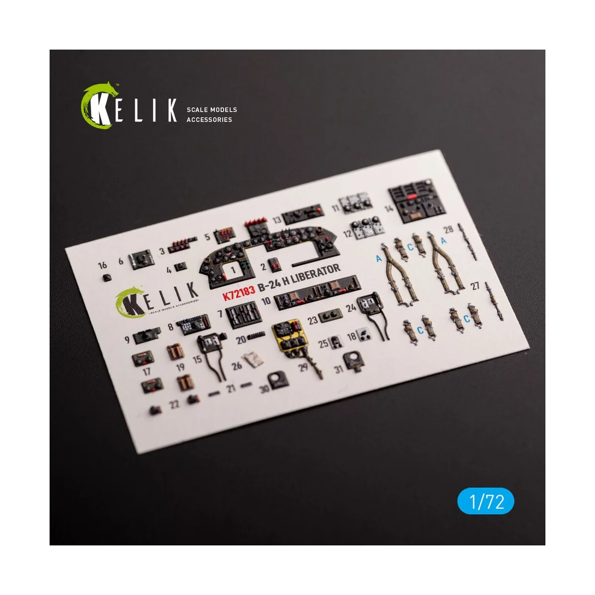 B-24H Liberator - interior 3D decals for Airfix kit - Kelik K72183