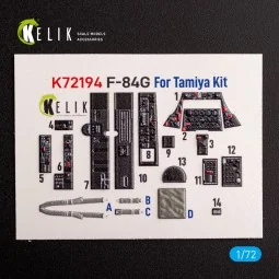 F-84G Thunderjet - interior 3D decals for Tamiya kit, 1/72 - Kelik ...