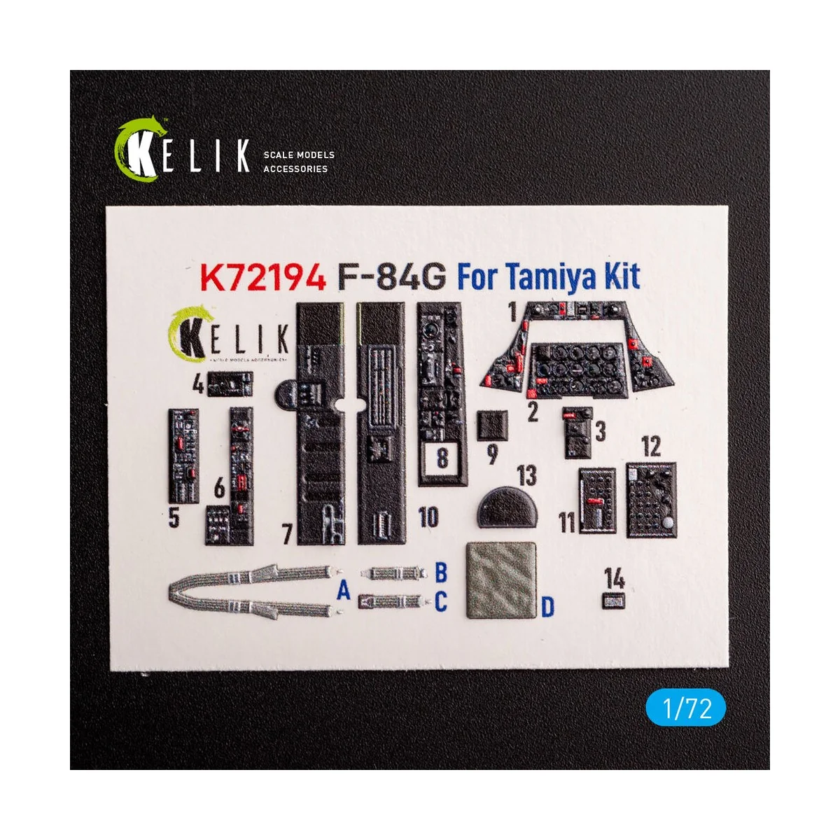 F-84G Thunderjet - interior 3D decals for Tamiya kit, 1/72 - Kelik ...