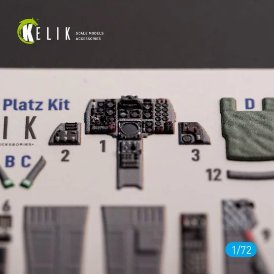 F-1 Support Fighter - interior 3D decals for Platz kit, 1/72 - Keli...