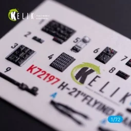 H-21 Flying Banana - interior 3D decals for Italeri kit - Kelik K72197