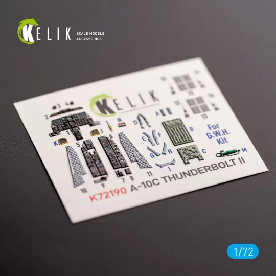 A-10C Thunderbolt II - interior 3D decals for GWH kit - Kelik K72190