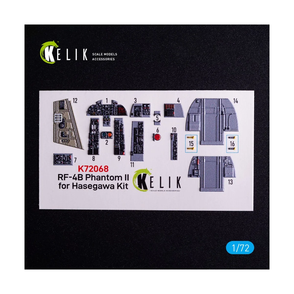 RF-4B - interior 3D decals for Hasegawa kit, 1/72 - Kelik K72068