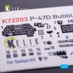 P-47D Bubbletop - interior 3D decals for Tamiya kit, 1/72 - Kelik K...