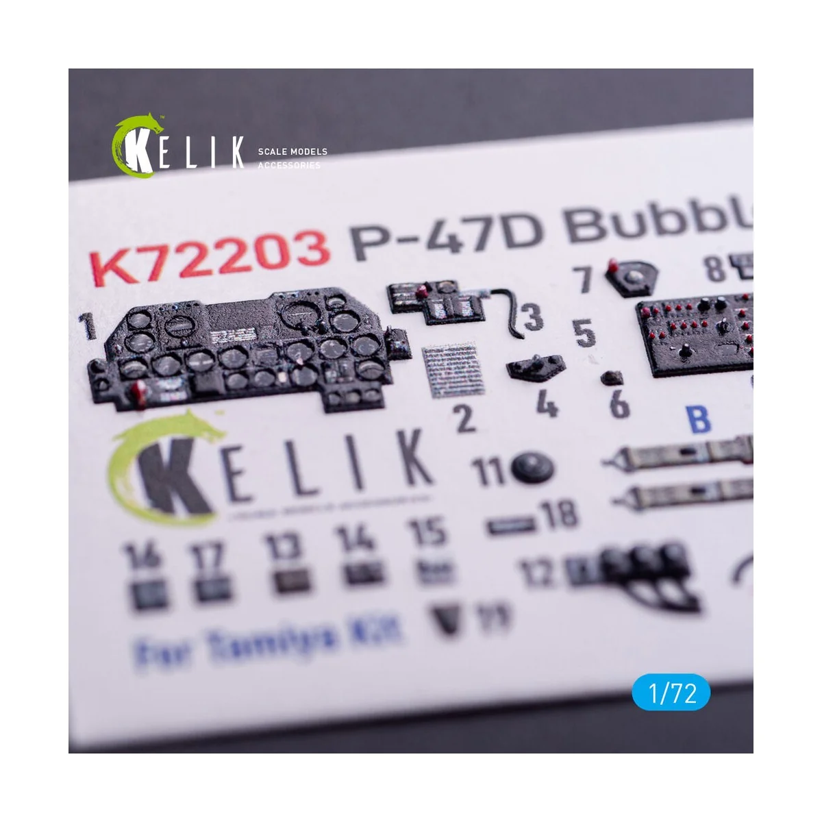 P-47D Bubbletop - interior 3D decals for Tamiya kit - Kelik K72203