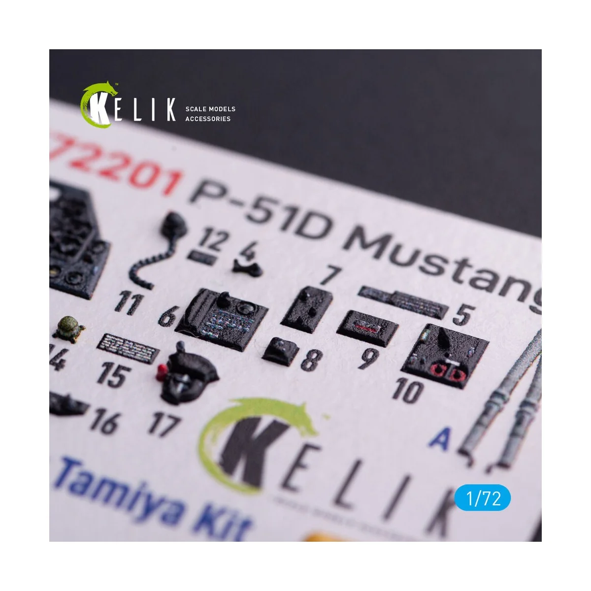 P-51D Mustang - interior 3D decals for Tamiya kit, 1/72 - Kelik K72201