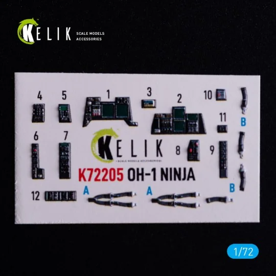 OH-1 NINJA - interior 3D decals for Aoshima kit - Kelik K72205