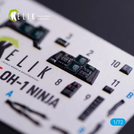 OH-1 NINJA - interior 3D decals for Aoshima kit - Kelik K72205