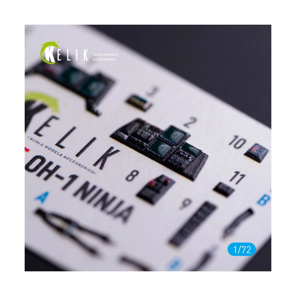 OH-1 NINJA - interior 3D decals for Aoshima kit, 1/72 - Kelik K72205