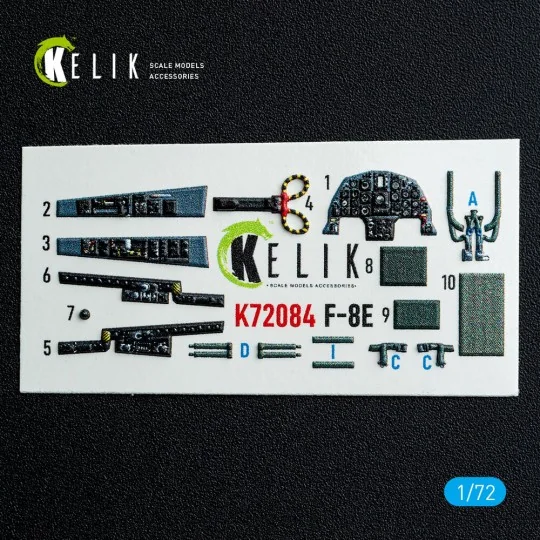 F-8E Crusader - interior 3D decals for Academy kit, 1/72 - Kelik K7... F-8E Crusader - interior 3D decals for Academy kit, 1/72 - Kelik K7...