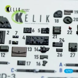 SBD-3 Dauntless - interior 3D decals for FlyHawk kit - Kelik K72160