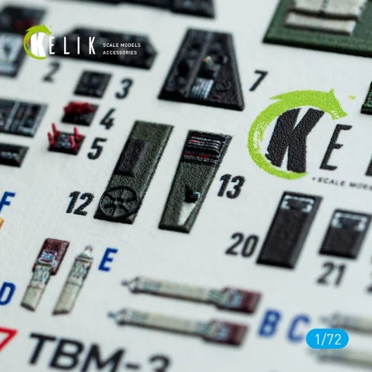 TBM-3 Avenger - interior 3D decals for HobbyBoss kit - Kelik K72137