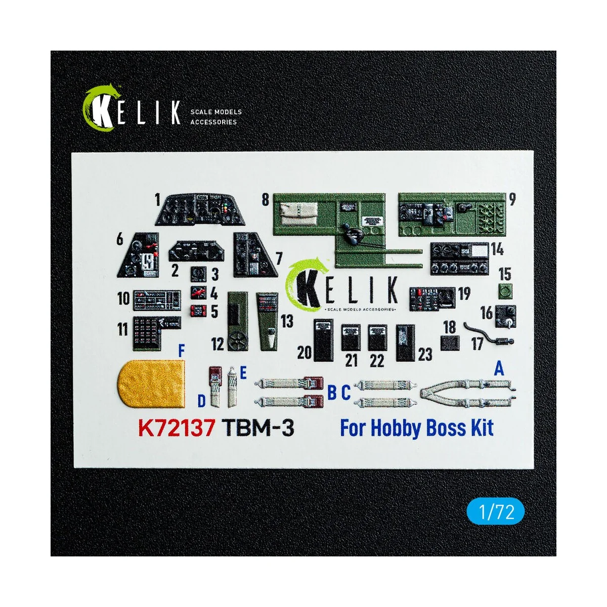 TBM-3 Avenger - interior 3D decals for HobbyBoss kit, 1/72 - Kelik ...