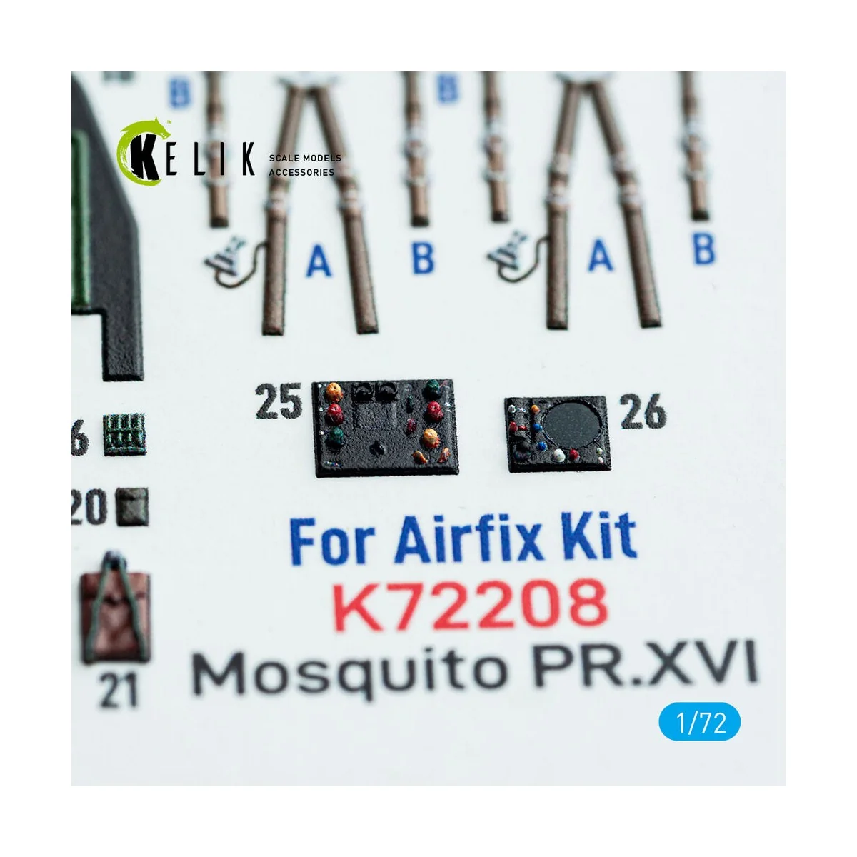 Mosquito PR.XVI - interior 3D decals for Airfix kit, 1/72 - Kelik K...