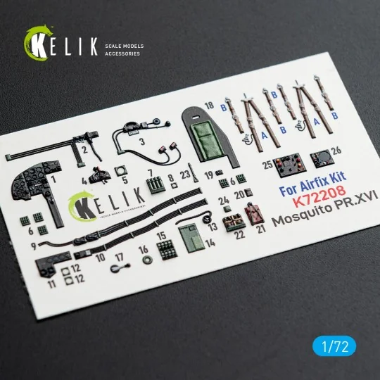 Mosquito PR.XVI - interior 3D decals for Airfix kit - Kelik K72208
