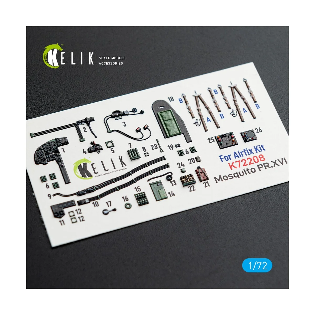 Mosquito PR.XVI - interior 3D decals for Airfix kit, 1/72 - Kelik K...