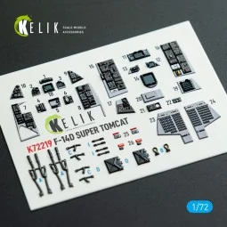 F-14D Super Tomcat - interior 3D decals for HobbyBoss kit, 1/72 - K...
