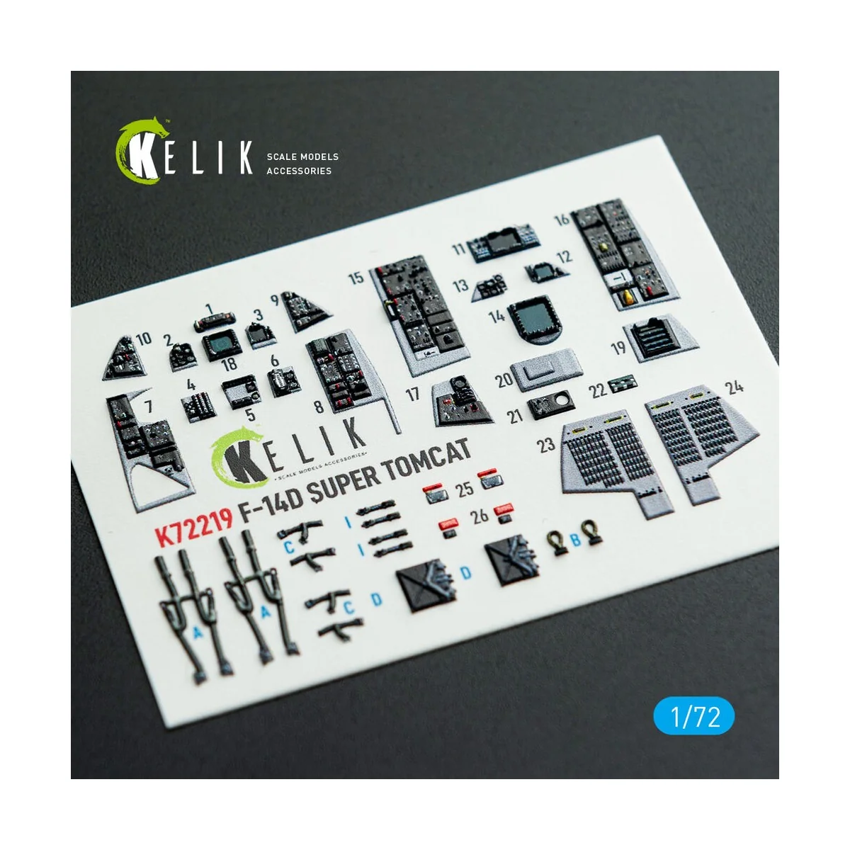 F-14D Super Tomcat - interior 3D decals for HobbyBoss kit - Kelik K...