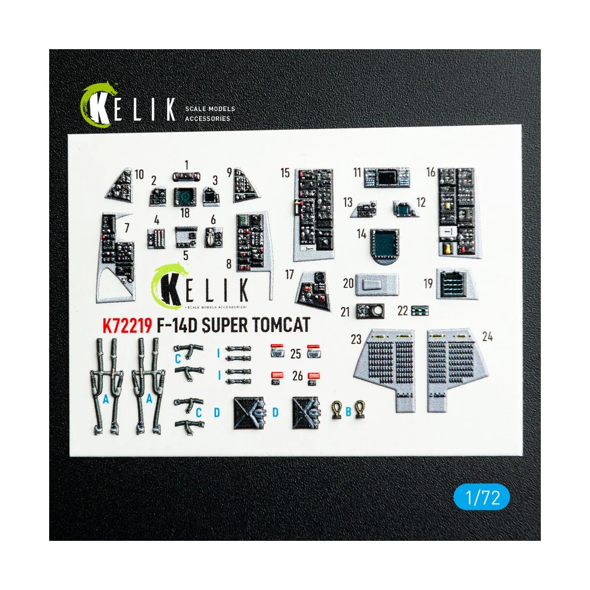 F-14D Super Tomcat - interior 3D decals for HobbyBoss kit - Kelik K...