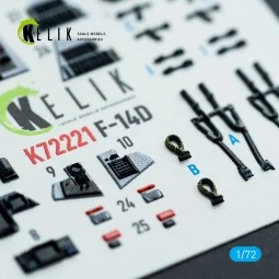 F-14D Super Tomcat - interior 3D decals for Academy kit - Kelik K72221