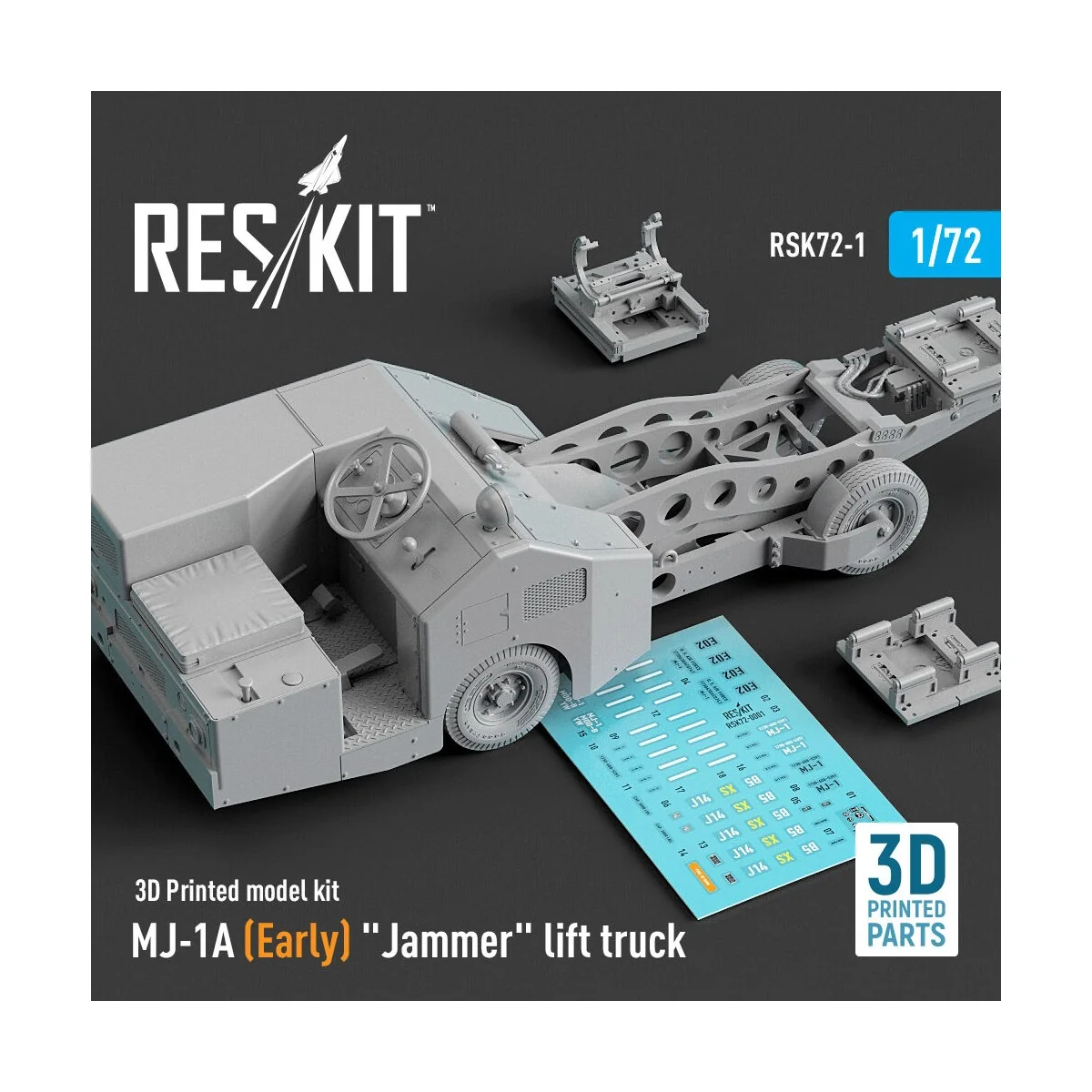 MJ-1A (Early) Jammer lift truck (3D Printed model kit), 1/72 - ResK...