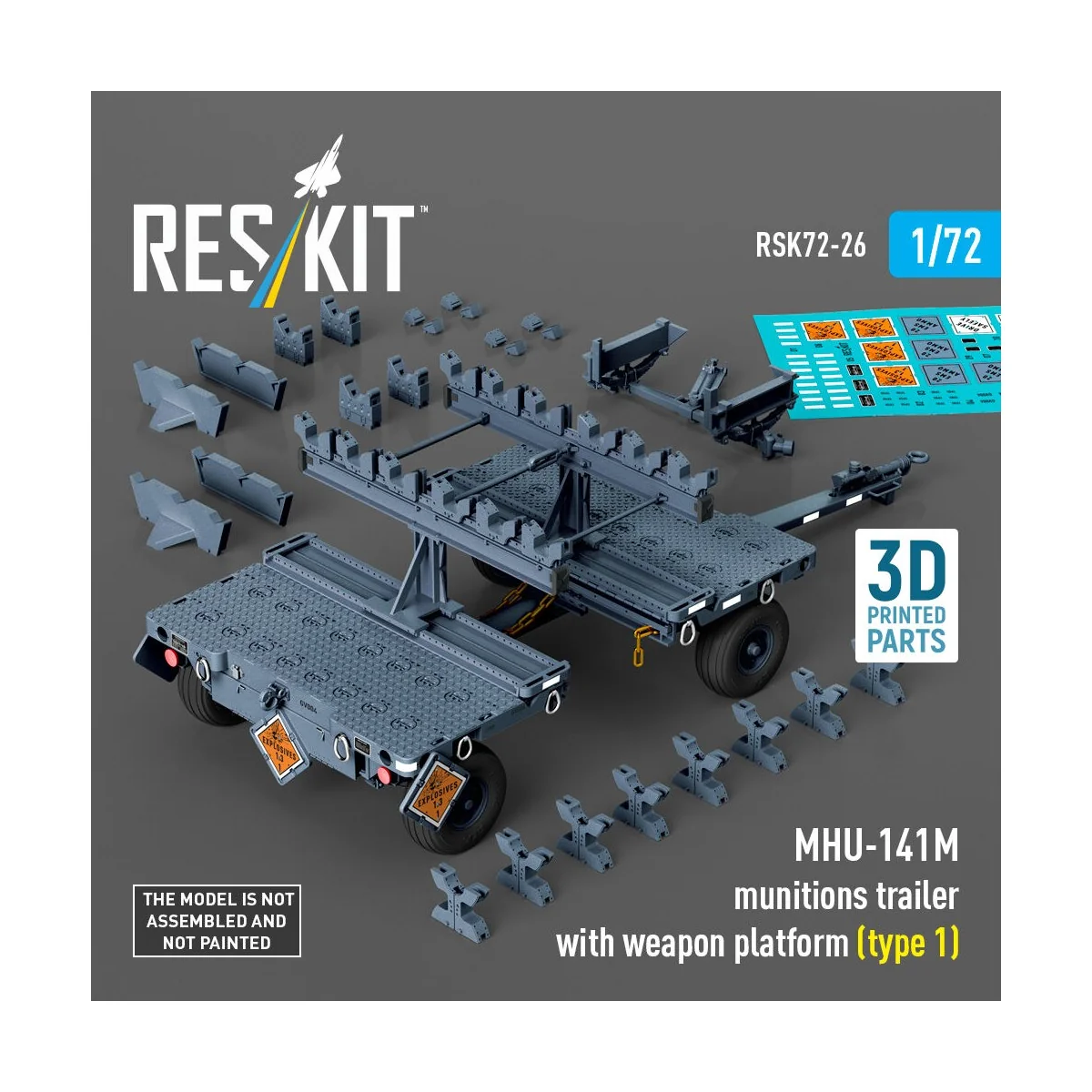 MHU-141M munitions trailer with weapon platform (type 1) (3D Printe...