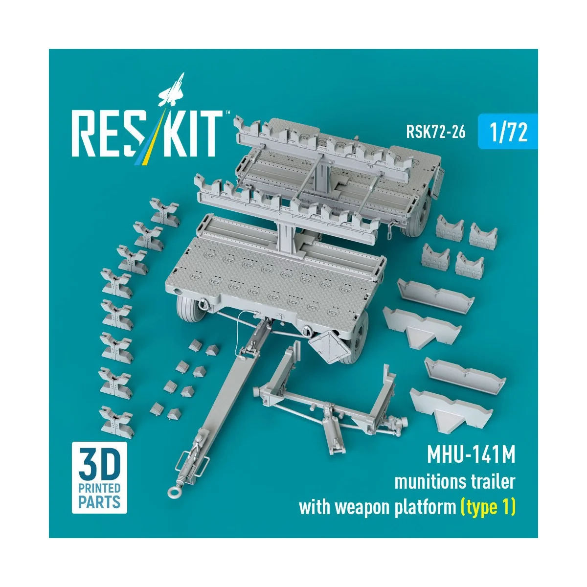 MHU-141M munitions trailer with weapon platform (type 1) (3D Printe... MHU-141M munitions trailer with weapon platform (type 1) (3D Printe...