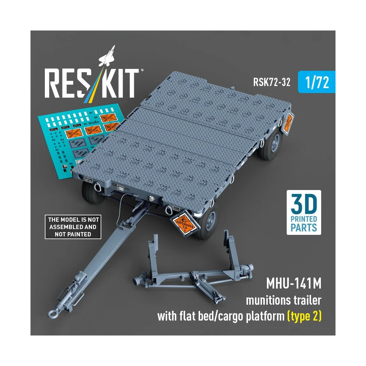 MHU-141M munitions trailer with flat bed/cargo platform (type 2) (3...