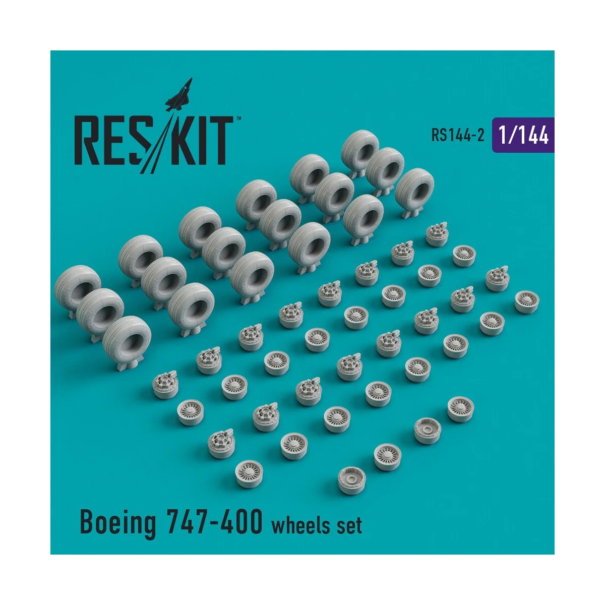 747-400 ER/ERF wheels set - ResKit Models RS144-0002