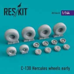 C-130 Hercules wheels set early version, 1/144 - ResKit Models RS14...