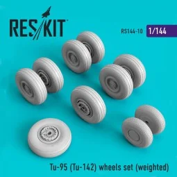 Tu-95 (Tu-142) wheels set (weighted), 1/144 - ResKit Models RS144-0010