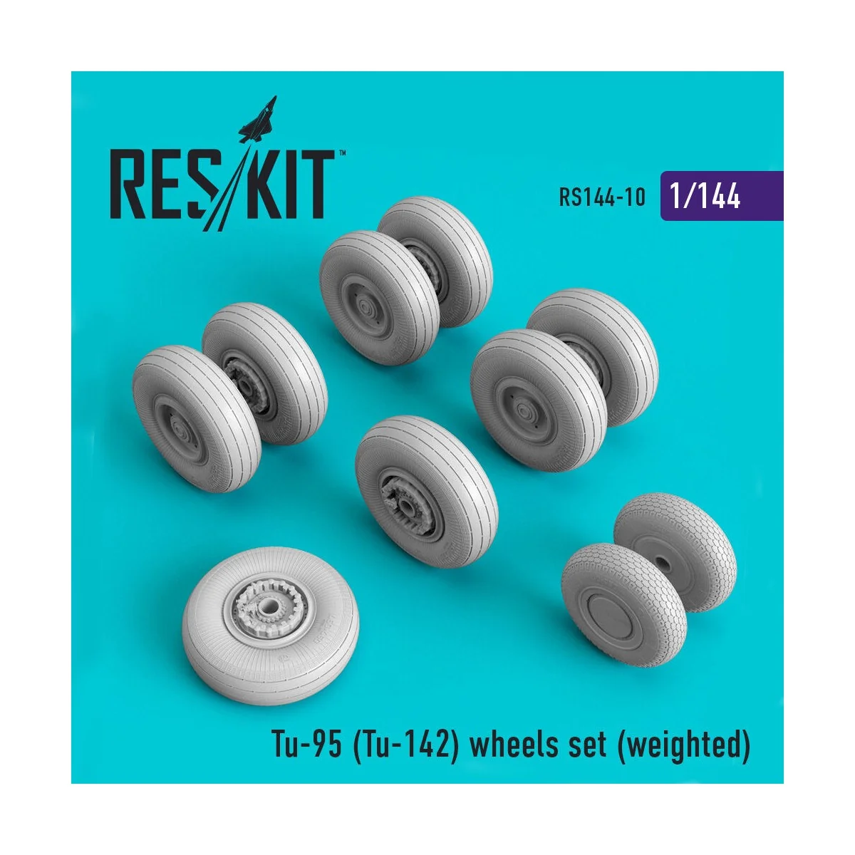 Tu-95 (Tu-142) wheels set (weighted), 1/144 - ResKit Models RS144-0010 Tu-95 (Tu-142) wheels set (weighted), 1/144 - ResKit Models RS144-0010