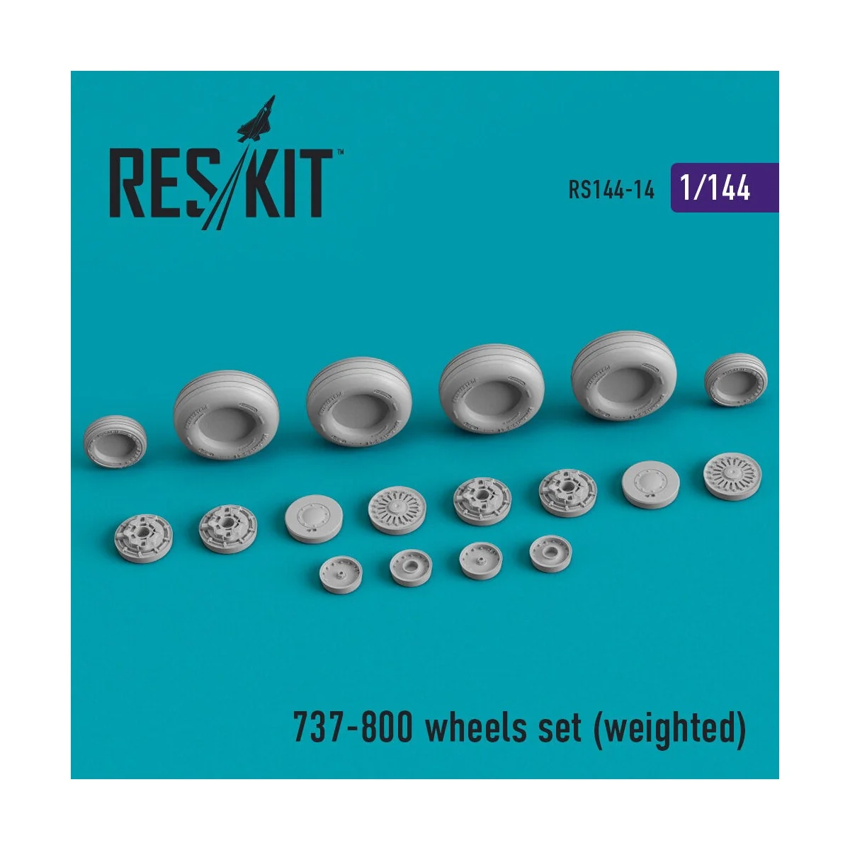 737-800 wheels set (weighted), 1/144 - ResKit Models RS144-0014