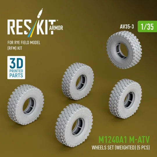 M1240A1 M-ATV wheels set (weighted) (5 pcs) for Rye Field Model (RF... M1240A1 M-ATV wheels set (weighted) (5 pcs) for Rye Field Model (RF...