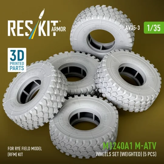 M1240A1 M-ATV wheels set (weighted) (5 pcs) for Rye Field Model (RF... M1240A1 M-ATV wheels set (weighted) (5 pcs) for Rye Field Model (RF...