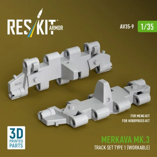 Merkava Mk.3 track set Type 1 (Workable) for Meng/HobbyBoss kit (3D...