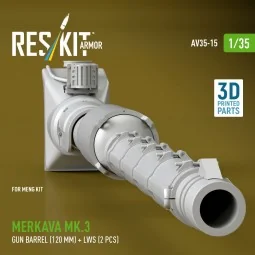 Merkava Mk.3 gun barrel (120 mm) + LWS (2 pcs) for Meng Kit (3D Pri...