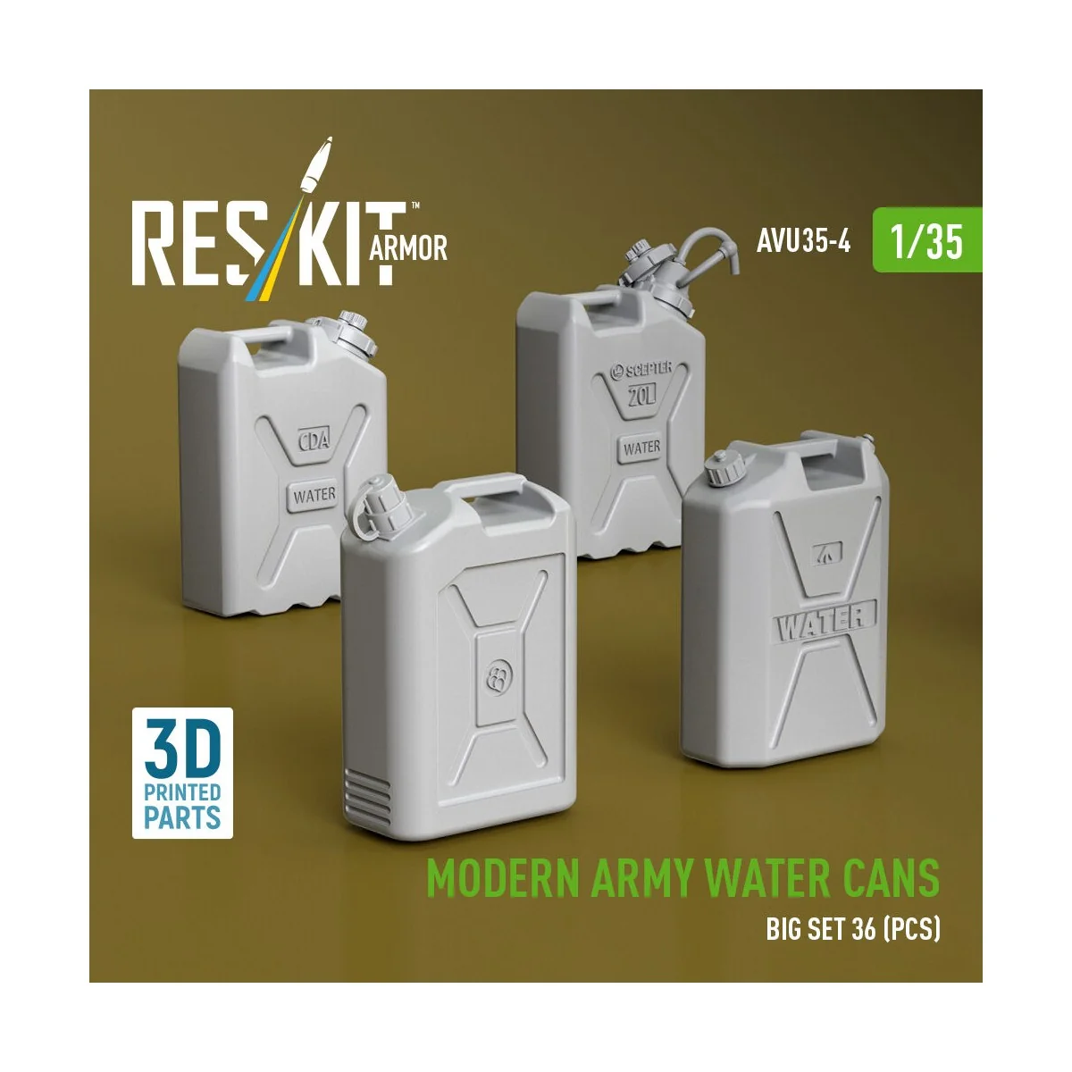 Modern army water cans, big set (3D Printed), 1/35 - ResKit Models ...