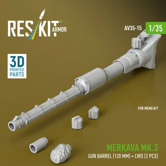 Merkava Mk.3 gun barrel (120 mm) + LWS (2 pcs) for Meng Kit (3D Pri... Merkava Mk.3 gun barrel (120 mm) + LWS (2 pcs) for Meng Kit (3D Pri...