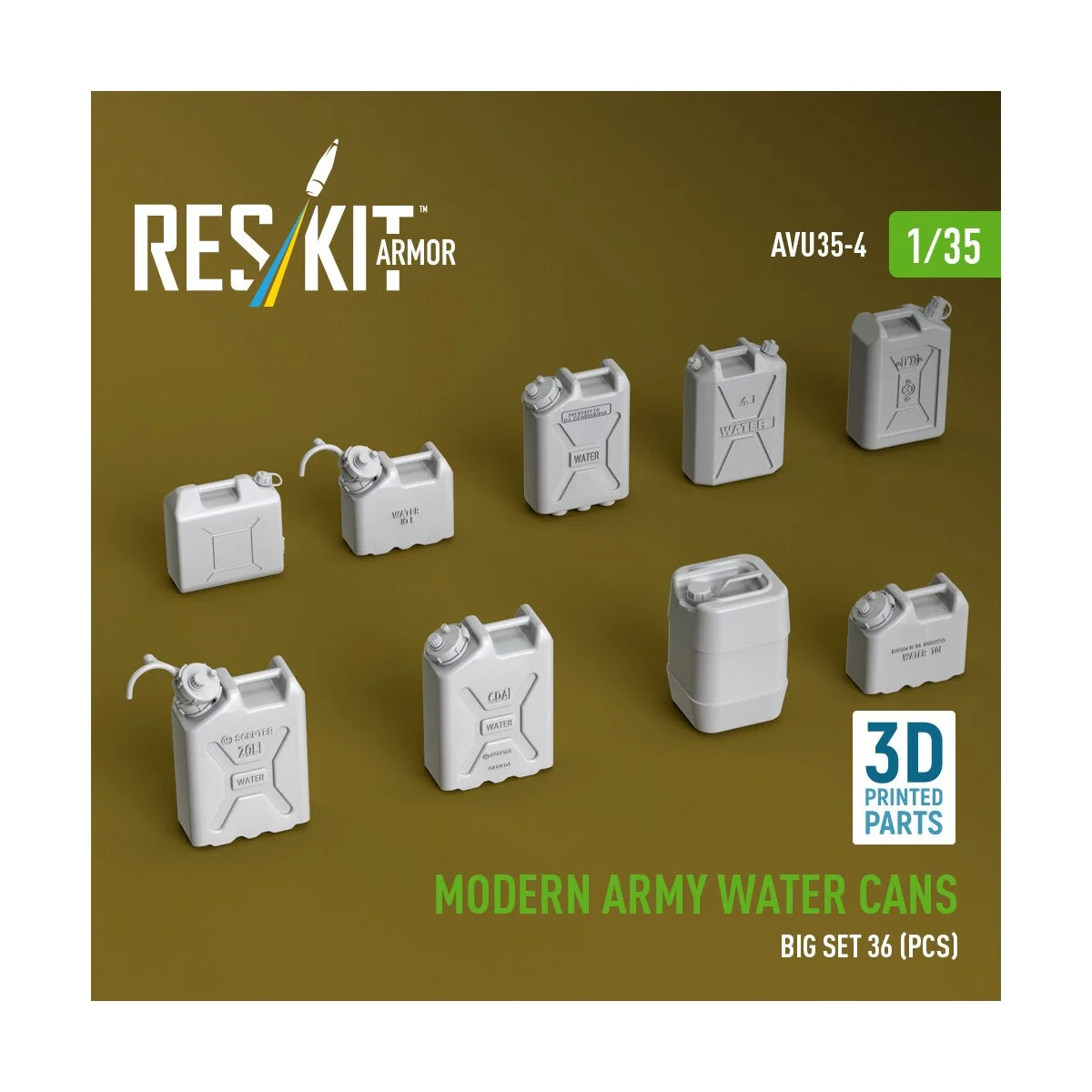 Modern army water cans, big set (3D Printed), 1/35 - ResKit Models ...