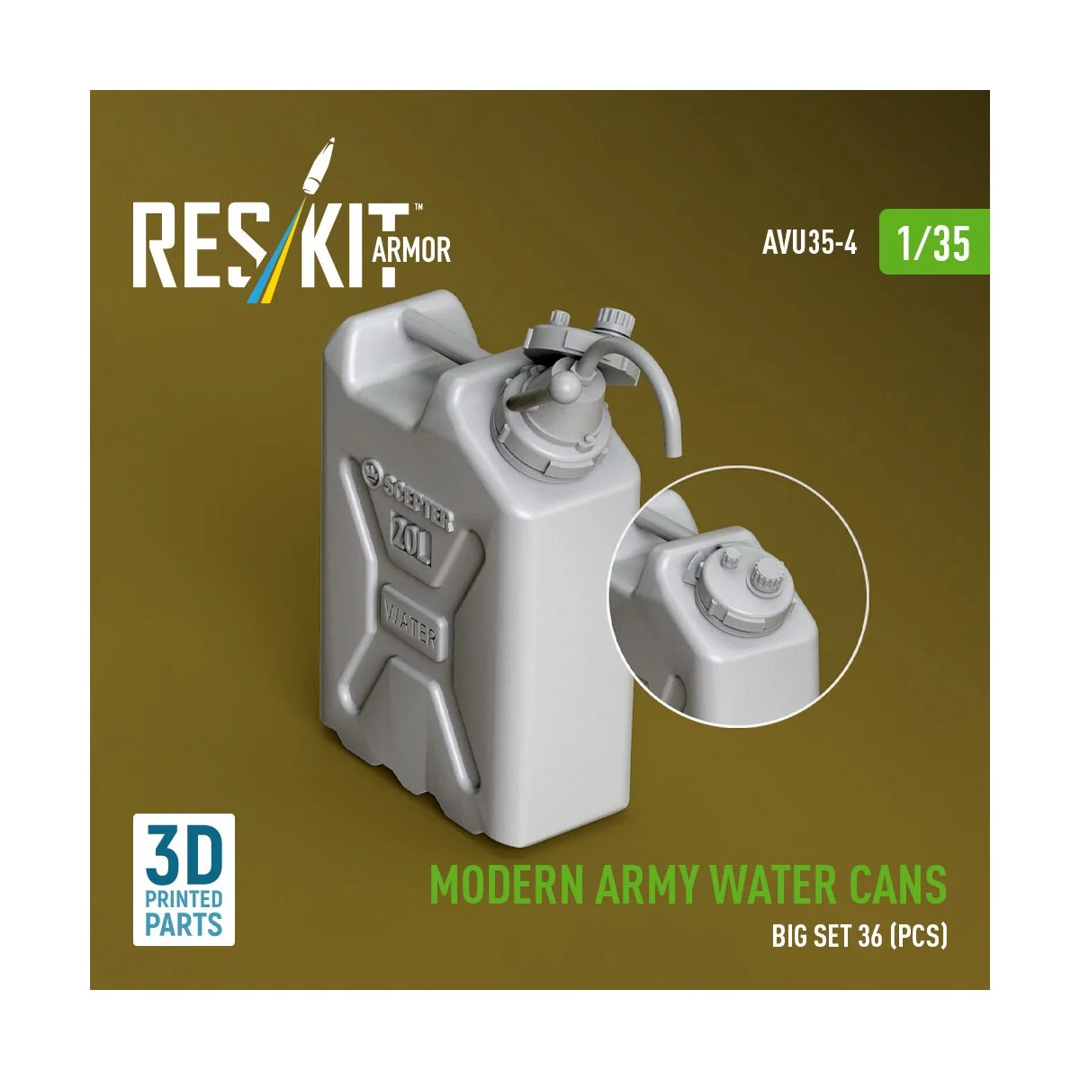 Modern army water cans, big set (3D Printed), 1/35 - ResKit Models ...