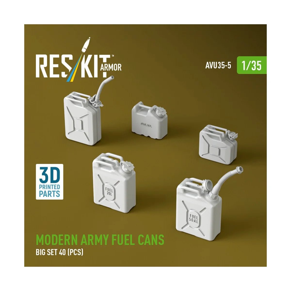 Modern army fuel cans, big set (3D Printed), 1/35 - ResKit Models A...