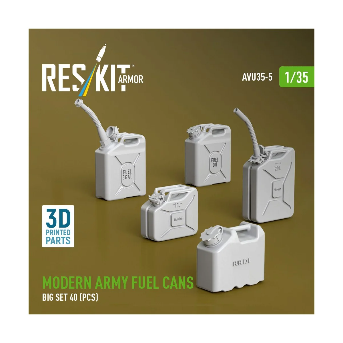 Modern army fuel cans, big set (3D Printed), 1/35 - ResKit Models A...