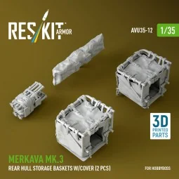 Merkava Mk.3 rear hull storage baskets w/cover (2 pcs) for HobbyBos...