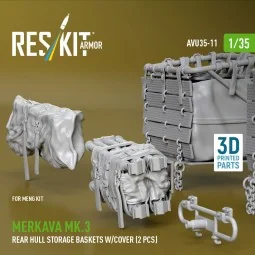 Merkava Mk.3 rear hull storage baskets w/cover (2 pcs) for Meng kit...